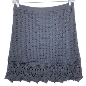 ATHLETA Cutback Skirt Grey Crochet Sweater Knit size Large